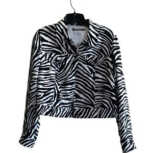 100% Silk PSmall MAGGY L Silk Zebra print jacket